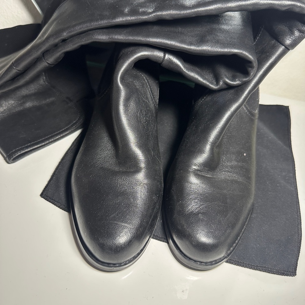 Stuart Weitzman Keelan City Boot Black Leather Boots